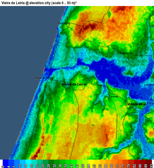 Zoom OUT 2x Vieira de Leiria, Portugal elevation map