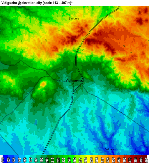Zoom OUT 2x Vidigueira, Portugal elevation map