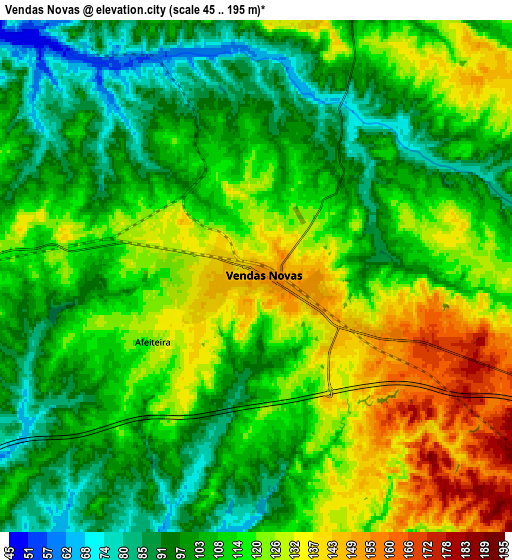 Zoom OUT 2x Vendas Novas, Portugal elevation map