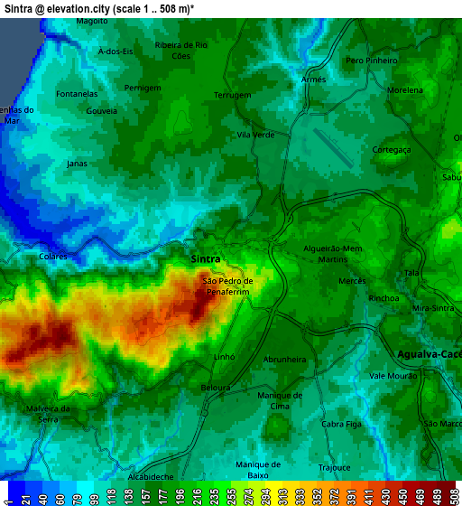 Zoom OUT 2x Sintra, Portugal elevation map