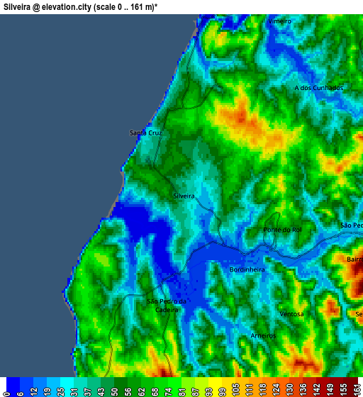 Zoom OUT 2x Silveira, Portugal elevation map