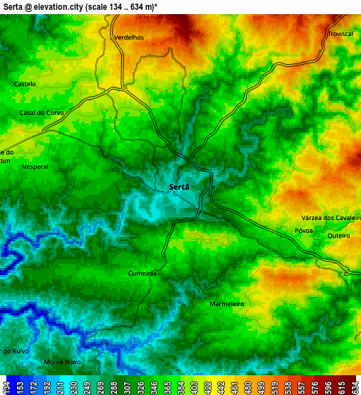 Zoom OUT 2x Sertã, Portugal elevation map