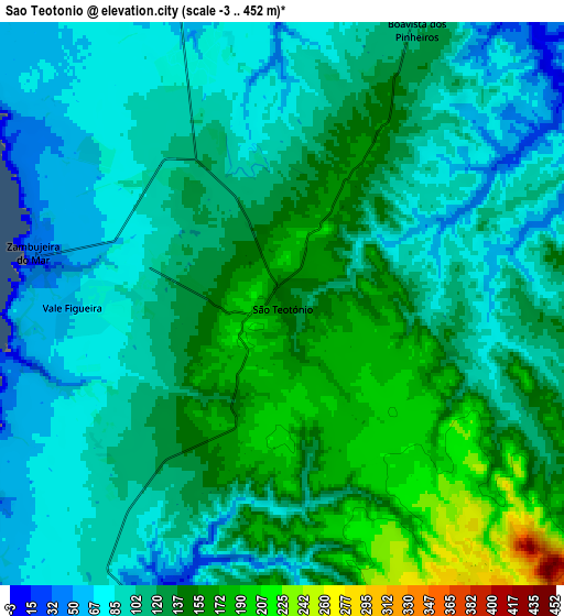 Zoom OUT 2x São Teotónio, Portugal elevation map