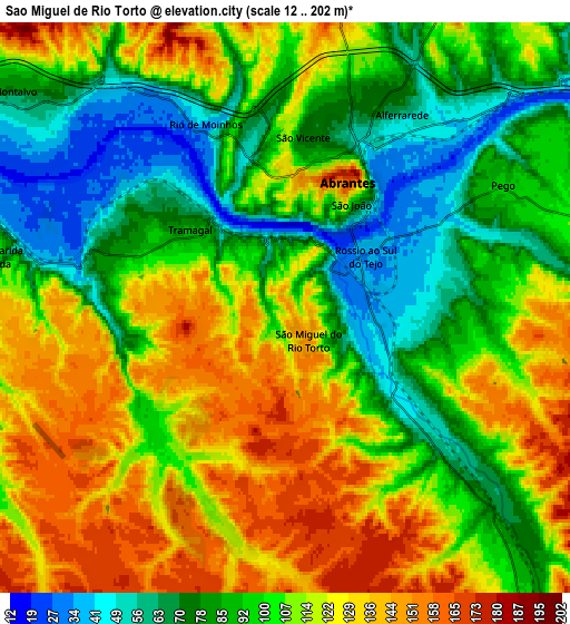 Zoom OUT 2x São Miguel de Rio Torto, Portugal elevation map