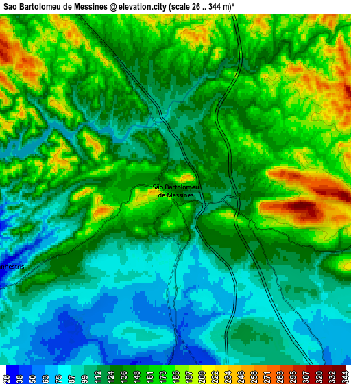 Zoom OUT 2x São Bartolomeu de Messines, Portugal elevation map