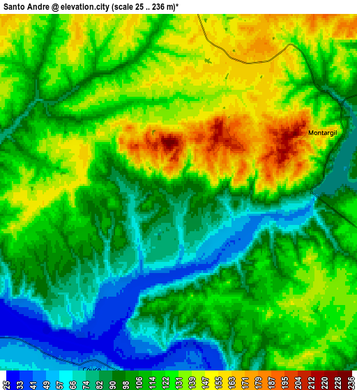 Zoom OUT 2x Santo André, Portugal elevation map