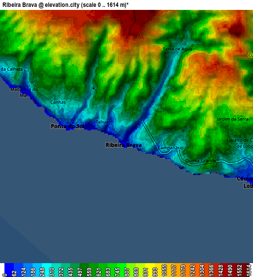 Zoom OUT 2x Ribeira Brava, Portugal elevation map