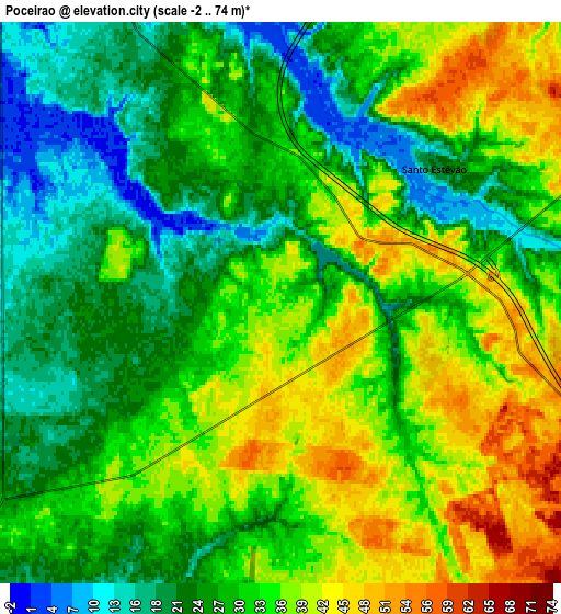 Zoom OUT 2x Poceirão, Portugal elevation map