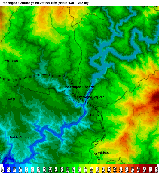 Zoom OUT 2x Pedrógão Grande, Portugal elevation map