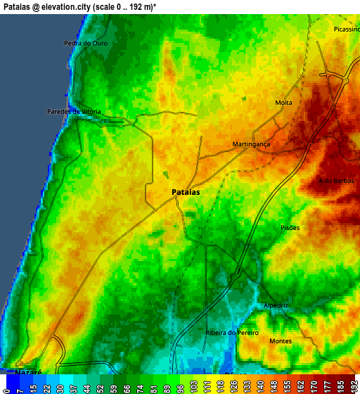 Zoom OUT 2x Pataias, Portugal elevation map