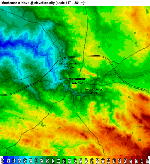 Zoom OUT 2x Montemor-o-Novo, Portugal elevation map