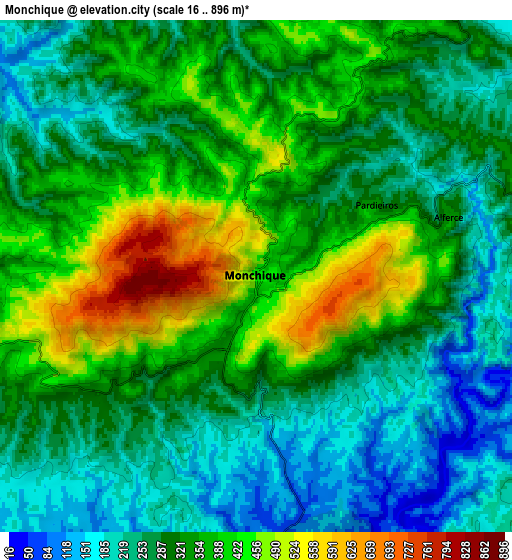 Zoom OUT 2x Monchique, Portugal elevation map