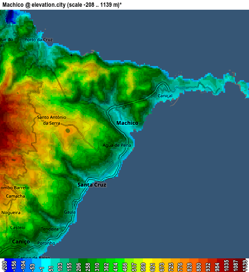 Zoom OUT 2x Machico, Portugal elevation map