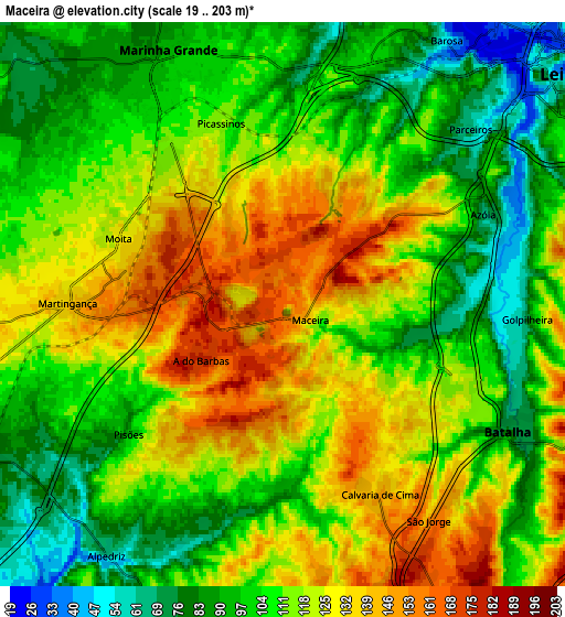 Zoom OUT 2x Maceira, Portugal elevation map