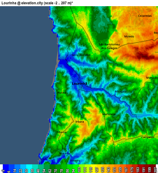 Zoom OUT 2x Lourinhã, Portugal elevation map