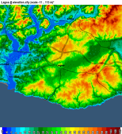 Zoom OUT 2x Lagoa, Portugal elevation map