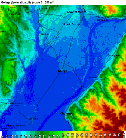 Zoom OUT 2x Golegã, Portugal elevation map