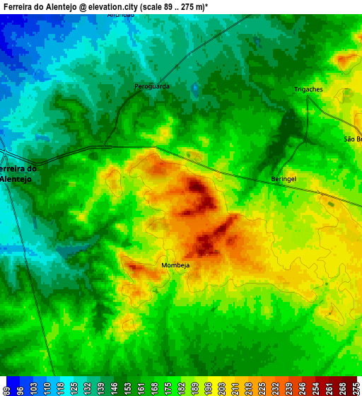 Zoom OUT 2x Ferreira do Alentejo, Portugal elevation map