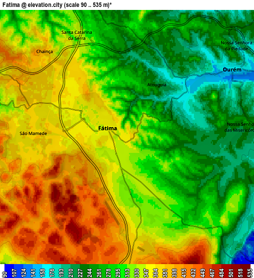 Zoom OUT 2x Fátima, Portugal elevation map