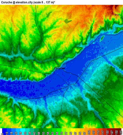 Zoom OUT 2x Coruche, Portugal elevation map