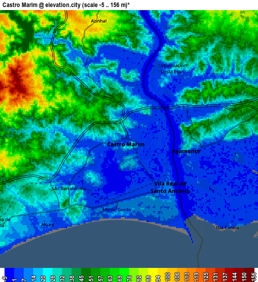 Zoom OUT 2x Castro Marim, Portugal elevation map