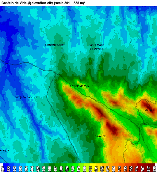 Zoom OUT 2x Castelo de Vide, Portugal elevation map