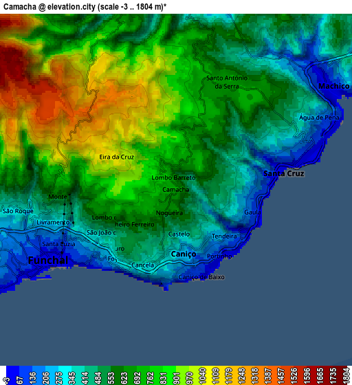 Zoom OUT 2x Camacha, Portugal elevation map