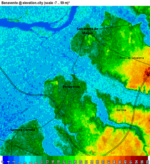 Zoom OUT 2x Benavente, Portugal elevation map