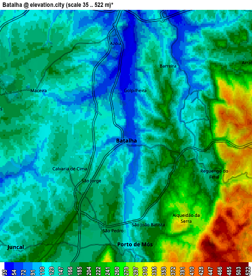 Zoom OUT 2x Batalha, Portugal elevation map