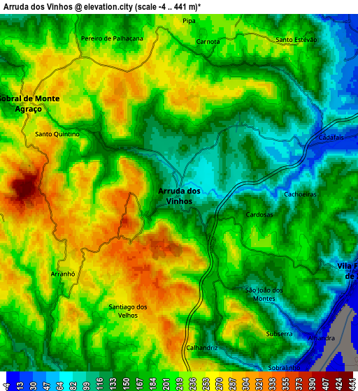 Zoom OUT 2x Arruda dos Vinhos, Portugal elevation map