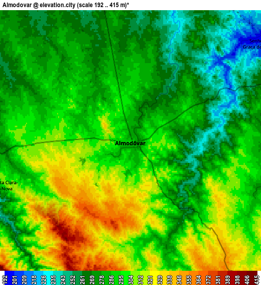 Zoom OUT 2x Almodôvar, Portugal elevation map