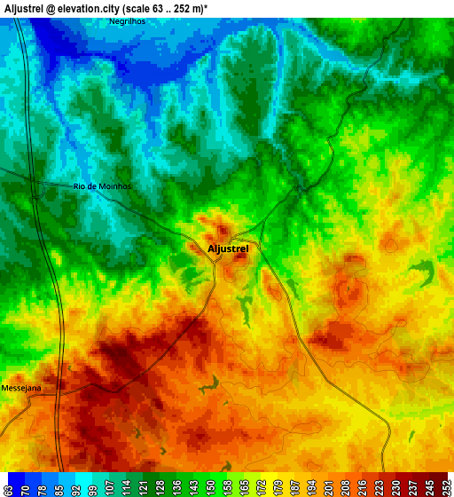 Zoom OUT 2x Aljustrel, Portugal elevation map