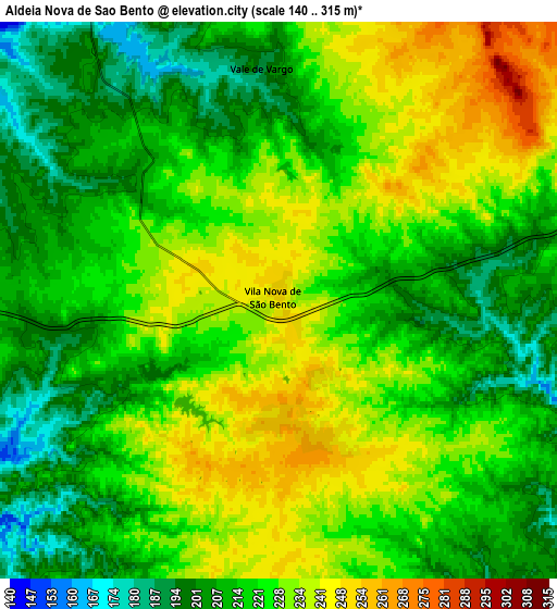 Zoom OUT 2x Aldeia Nova de São Bento, Portugal elevation map