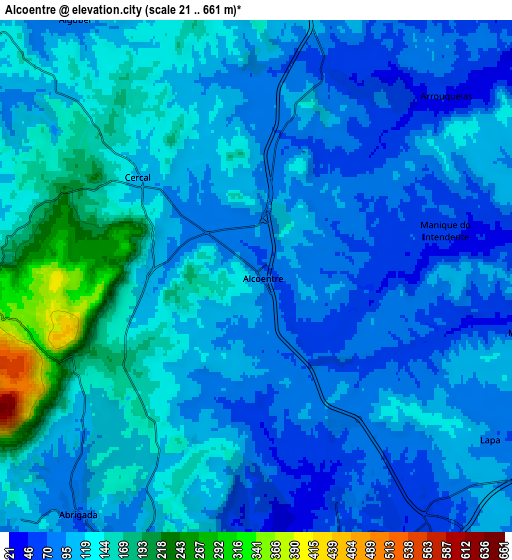 Zoom OUT 2x Alcoentre, Portugal elevation map
