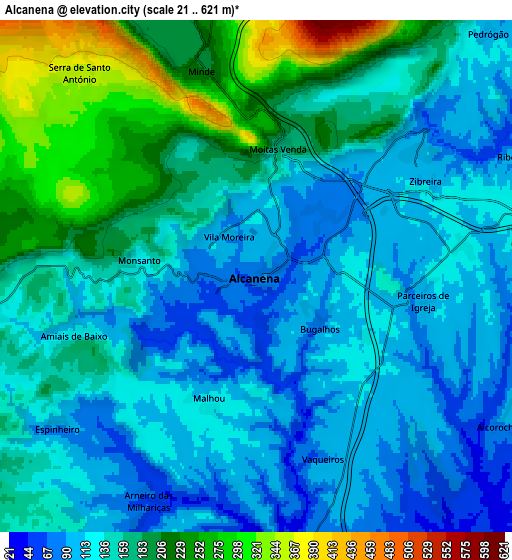 Zoom OUT 2x Alcanena, Portugal elevation map