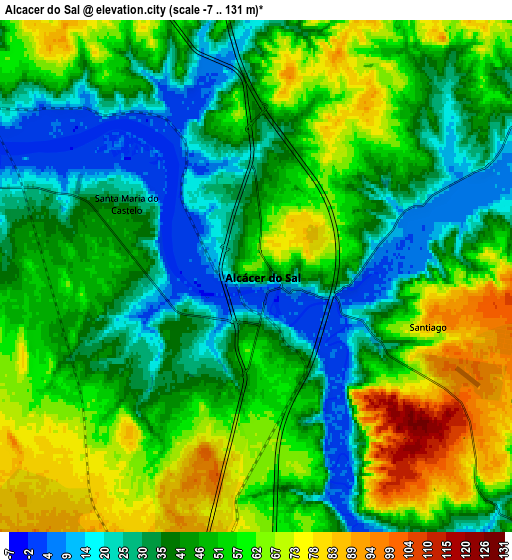 Zoom OUT 2x Alcácer do Sal, Portugal elevation map
