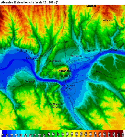 Zoom OUT 2x Abrantes, Portugal elevation map