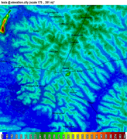 Zoom OUT 2x Issia, Ivory Coast elevation map