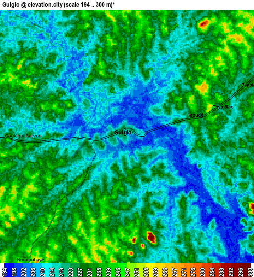 Zoom OUT 2x Guiglo, Ivory Coast elevation map