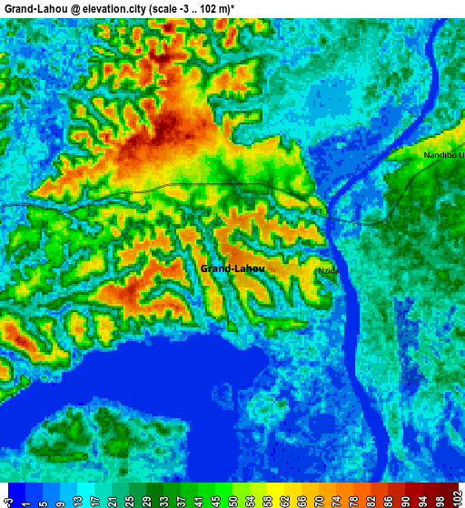 Zoom OUT 2x Grand-Lahou, Ivory Coast elevation map