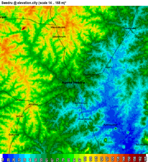 Zoom OUT 2x Swedru, Ghana elevation map