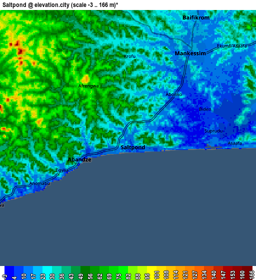 Zoom OUT 2x Saltpond, Ghana elevation map