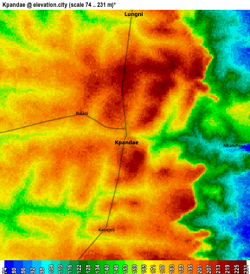 Zoom OUT 2x Kpandae, Ghana elevation map