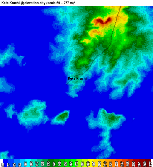 Zoom OUT 2x Kete Krachi, Ghana elevation map