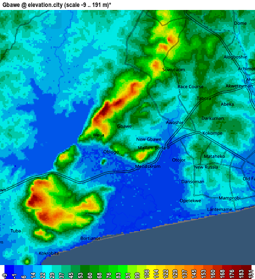 Zoom OUT 2x Gbawe, Ghana elevation map