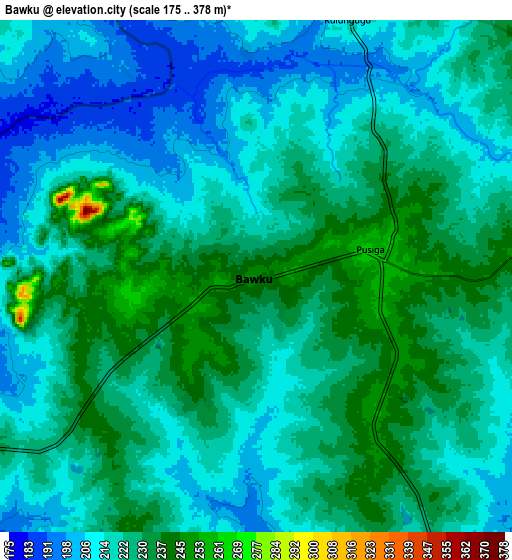 Zoom OUT 2x Bawku, Ghana elevation map