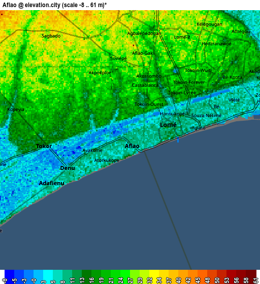 Zoom OUT 2x Aflao, Ghana elevation map