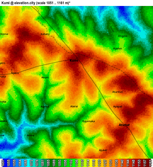 Zoom OUT 2x Kumi, Uganda elevation map