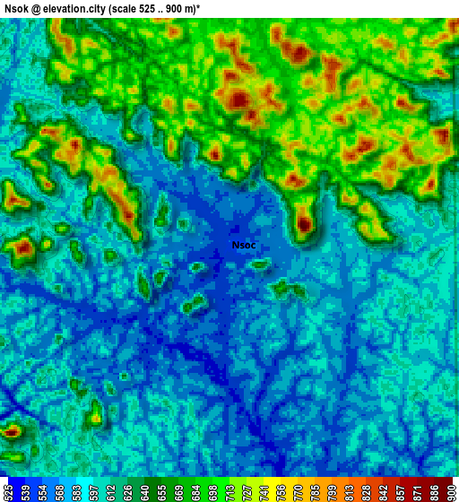 Zoom OUT 2x Nsok, Equatorial Guinea elevation map