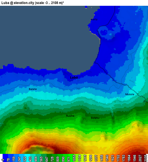 Zoom OUT 2x Luba, Equatorial Guinea elevation map